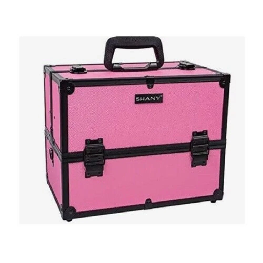 SHANY Essential Pro Makeup Train Case + Shoulder Strap, Pink & Black
